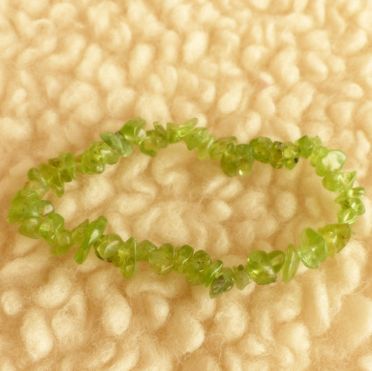Bracelet chips - Péridot - Lumière du cœur