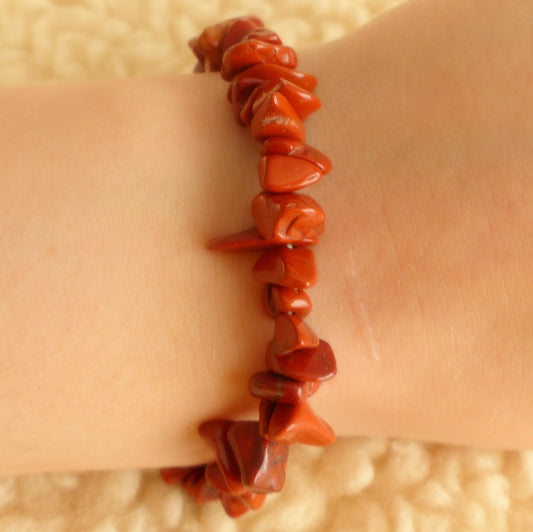 Bracelet chips - Jaspe rouge - Vitalité