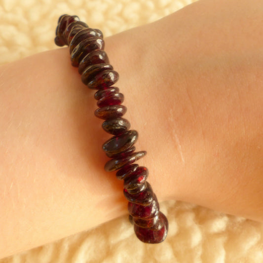 Bracelet chips - Grenat almandin - Vitalité