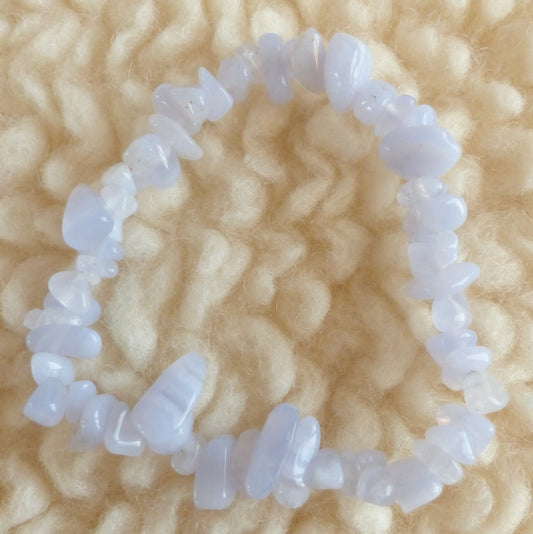 Bracelet chips - Calcédoine bleue - Tendresse