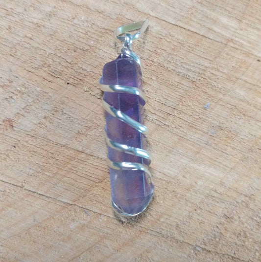 Pendentif spirale - Fluorite violette - Méditation