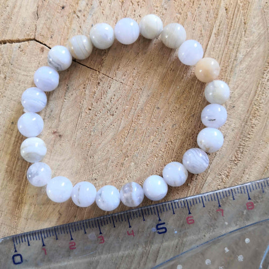 Bracelet rond - Calcédoine bleue - Tendresse