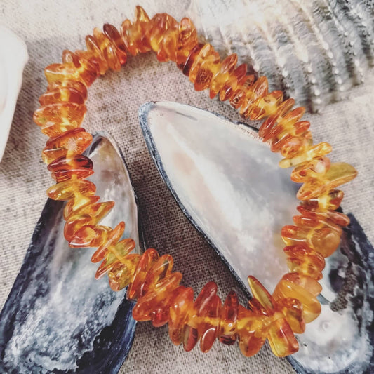 Bracelet chips - Ambre claire - Chaleur