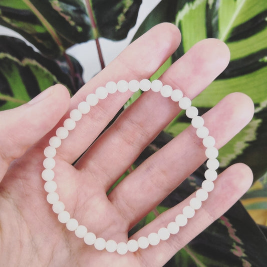 Bracelet rond - Pierre de lune blanche - Intuition