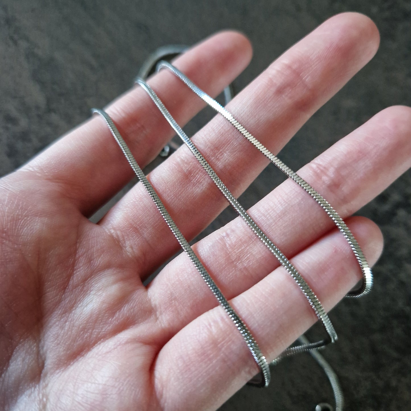Chaîne en acier inoxydable, maille serpent - 70 cm