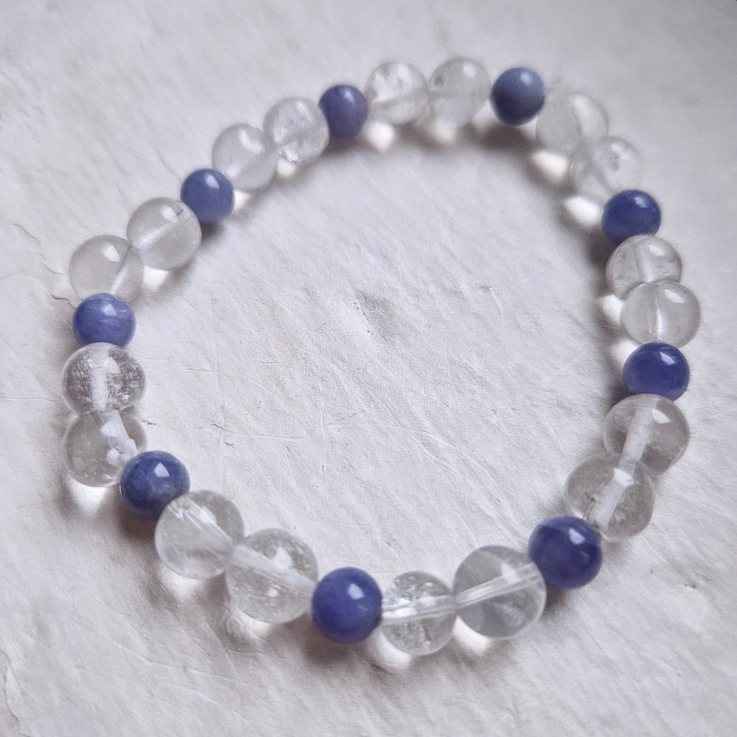 Bracelet rond - Tanzanite & Quartz - Éveil