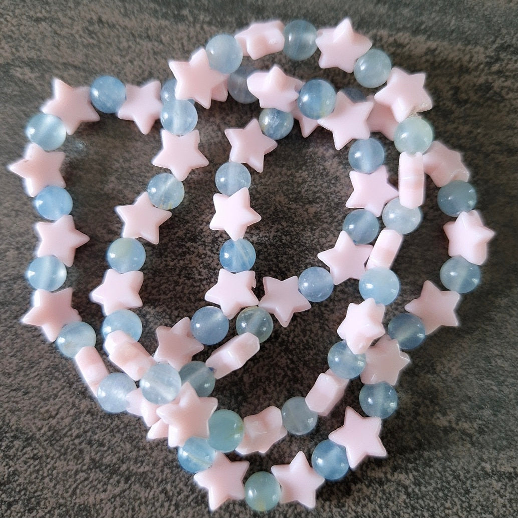 Bracelet étoiles - Calcite bleue - Sérénité