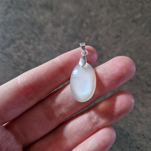 Pendentif (argent 925) - Pierre de lune blanche - Intuition