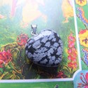 Pendentif coeur d'Obsidienne flocon ~ Introspection douce