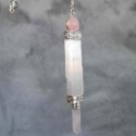 Pendule Sélénite et Quartz rose