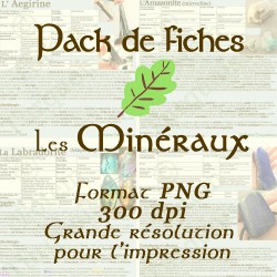 Pack fiches complètes sur les minéraux (HD, 300 dpi)