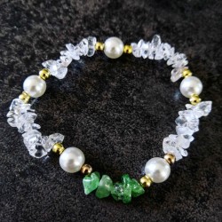 Bracelet de Grenat tsavorite et Quartz ~ Respect de soi