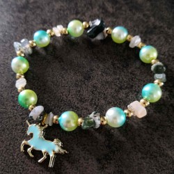 Bracelet Pierre de lune et Agate mousse ~ Intuition