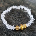 Bracelet de Citrine naturelle et Cristal de roche ~ Intellect