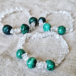 Bracelet Malachite & Quartz ~ Terre-Mère