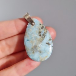 Pendentif de Larimar - Fluidité (argent 925)