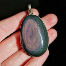 Pendentif obsidienne œil céleste