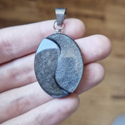 Pendentif d'Obsidienne argentée ~ Protection intuitive