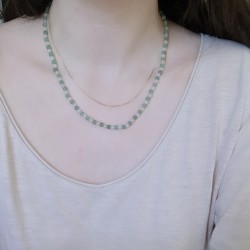 Collier Aventurine et Quartz rose (46cm)