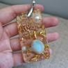 Pendentif Larimar et résine - Fluidité