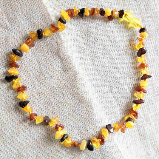 Collier pour bébé en Ambre multicolore