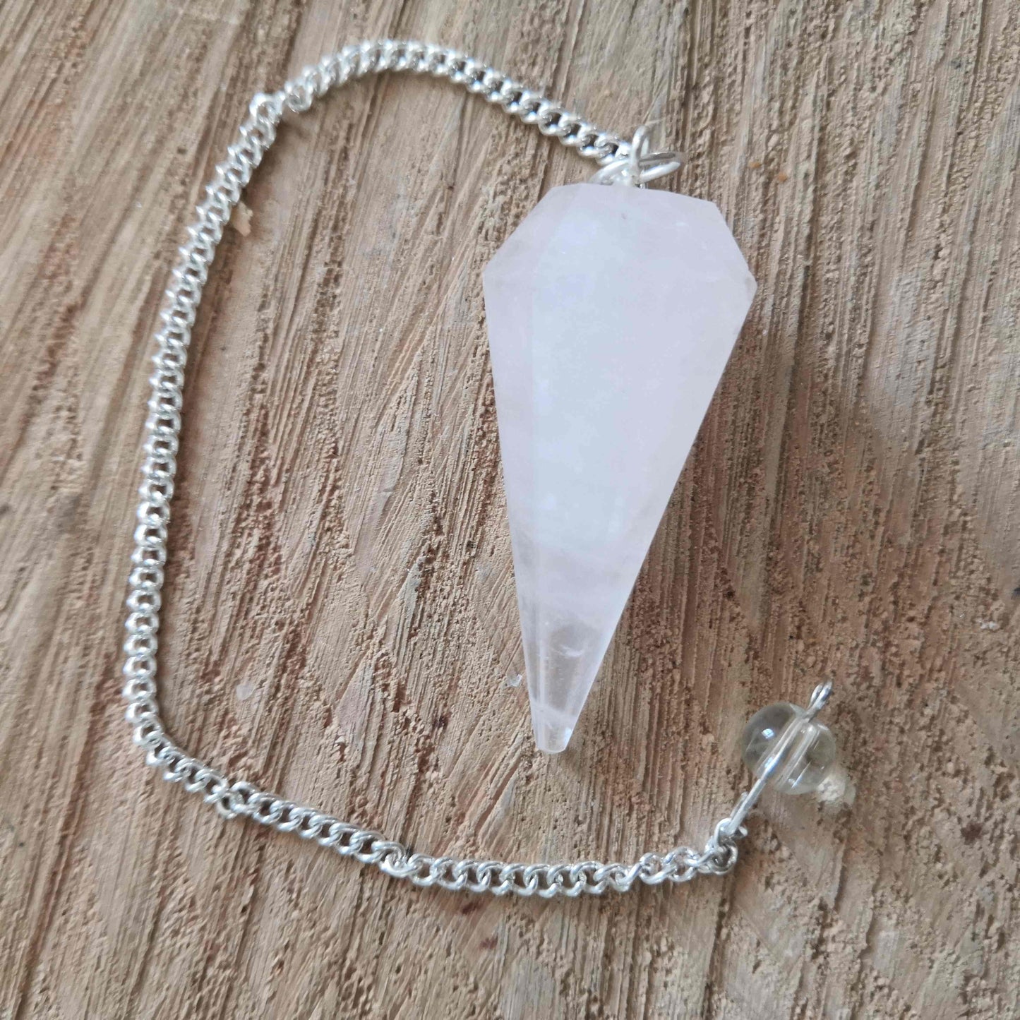 Pendule Triangle en Quartz rose