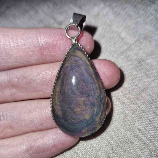 Pendentif obsidienne œil céleste