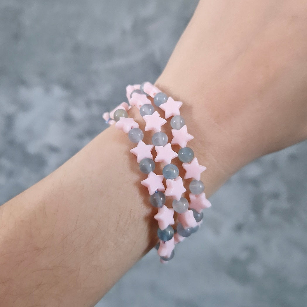 Bracelet étoiles - Calcite bleue - Sérénité