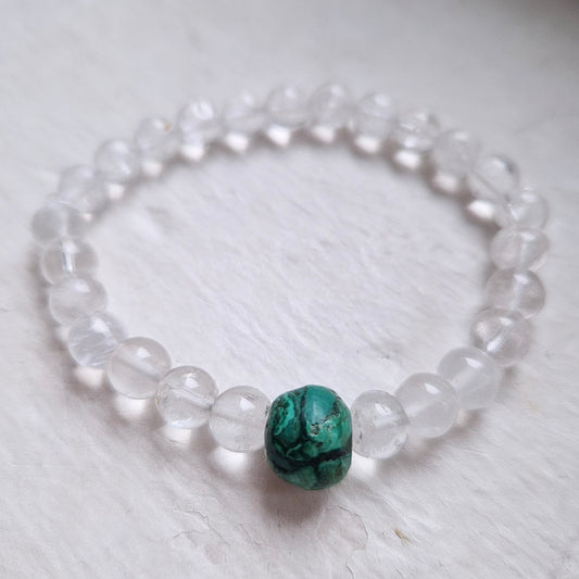 Bracelet - Malachite & Quartz - Féminin sacré
