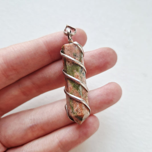 Pendentif spirale - Unakite - Bienveillance