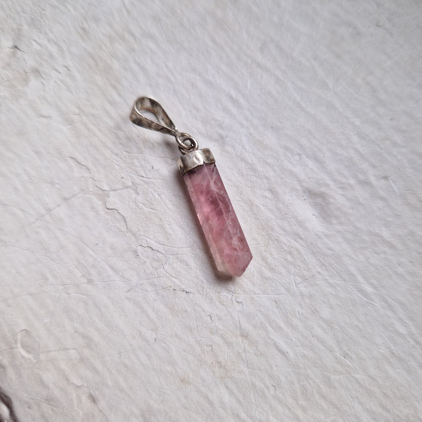 Pendentif (argent 925) - Tourmaline rose - Amour