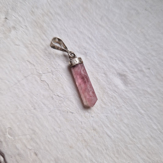 Pendentif (argent 925) - Tourmaline rose - Amour