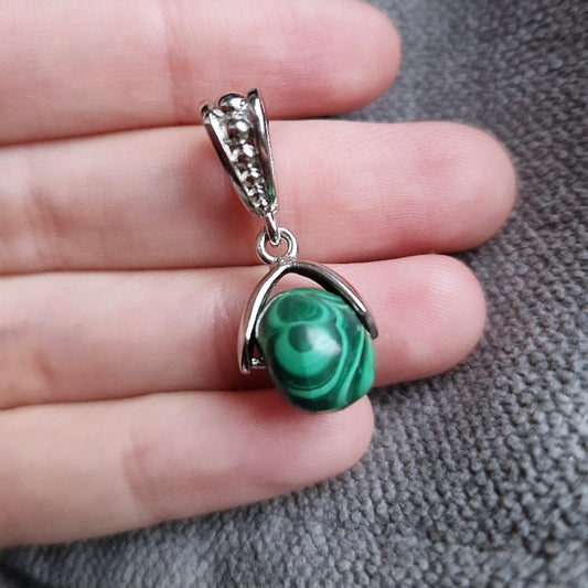 Pendentif perle - Malachite - Féminin sacré