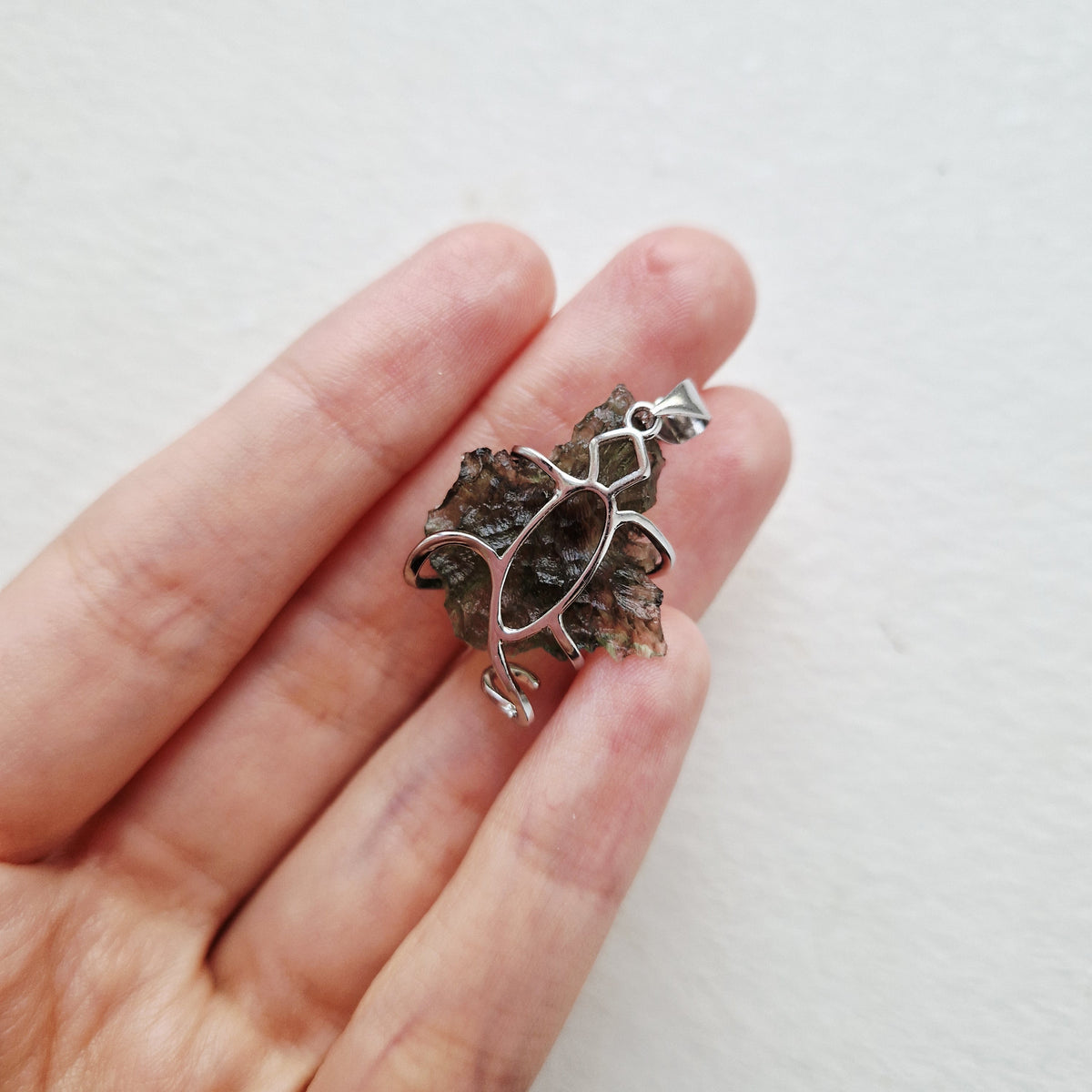 Pendentif (argent 925) - Moldavite (Besednice, Jezkovna) - Éveil spirituel [3]
