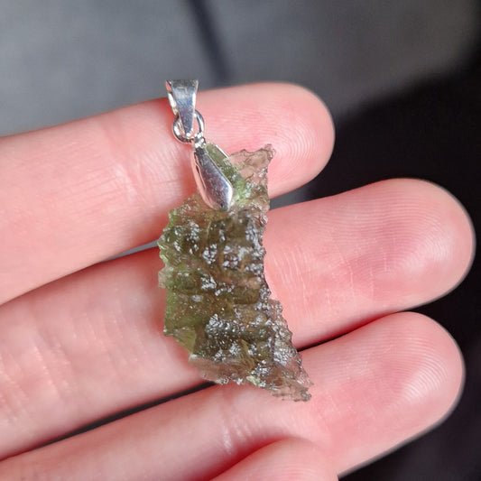 Pendentif (argent 925) - Moldavite (Besednice, Angel Chime) - Éveil spirituel