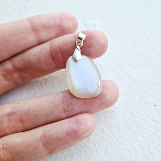 Pendentif (argent 925) - Pierre de lune blanche - Intuition