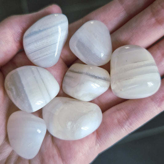 Pierre roulée - Agate blanche - Paix intérieure