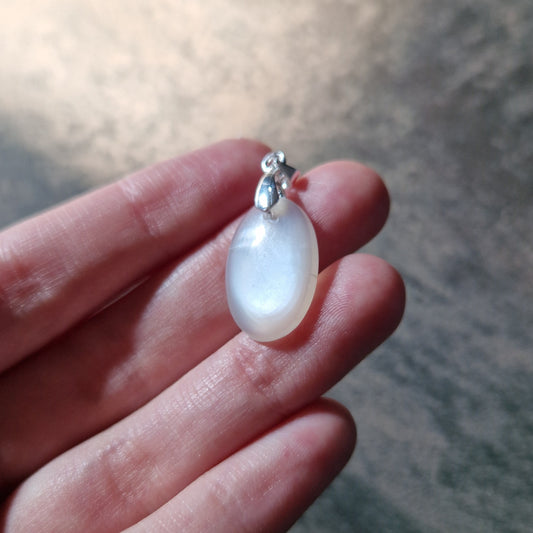 Pendentif (argent 925) - Pierre de lune blanche - Intuition
