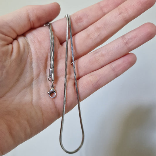 Chaîne en acier inoxydable, maille serpent - 70 cm